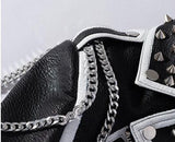 Blouson perfecto noir et blanc biker avec clous punk rock-Vestes et manteaux-THE FASHION PARADOX