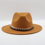 Chapeau Fedora chaîne dorée noir rouge camel jaune rose pastel - Chapeau / Casquette - THE FASHION PARADOX