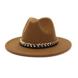 Chapeau Fedora chaîne dorée noir rouge camel jaune rose pastel - Chapeau / Casquette - THE FASHION PARADOX