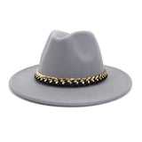 Chapeau Fedora chaîne dorée noir rouge camel jaune rose pastel - Chapeau / Casquette - THE FASHION PARADOX