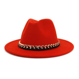 Chapeau Fedora chaîne dorée noir rouge camel jaune rose pastel - Chapeau / Casquette - THE FASHION PARADOX