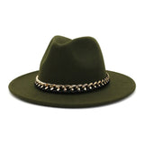 Chapeau Fedora chaîne dorée noir rouge camel jaune rose pastel - Chapeau / Casquette - THE FASHION PARADOX
