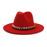 Chapeau Fedora chaîne dorée noir rouge camel jaune rose pastel - Chapeau / Casquette - THE FASHION PARADOX