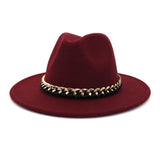 Chapeau Fedora chaîne dorée noir rouge camel jaune rose pastel - Chapeau / Casquette - THE FASHION PARADOX