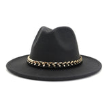 Chapeau Fedora chaîne dorée noir rouge camel jaune rose pastel - Chapeau / Casquette - THE FASHION PARADOX
