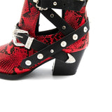 Bottines serpent punk rock pointues avec sangles rivetées-Chaussures-THE FASHION PARADOX