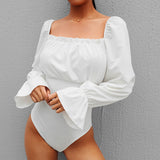 Body noir, blanc ou bleu élégant laçage ruban dans le dos - Bodys - THE FASHION PARADOX