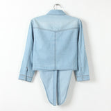 Chemisier court en jean noué - Top - THE FASHION PARADOX