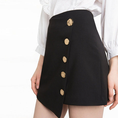 Minijupe asymétrique a boutons - Jupes - THE FASHION PARADOX