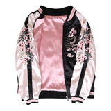 Veste bomber réversible rose et noir broderies japonaises - Vestes et manteaux - THE FASHION PARADOX