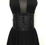 Ceinture dark serre-taille simili-cuir noir corsetée avec laçages - Ceinture et harnais - THE FASHION PARADOX