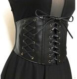 Ceinture dark serre-taille simili-cuir noir corsetée avec laçages - Ceinture et harnais - THE FASHION PARADOX