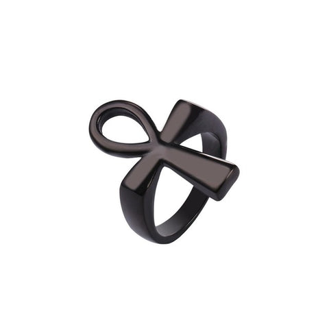 Bague unie dorée, argentée ou noire croix ankh égyptienne - BIJOUX - THE FASHION PARADOX