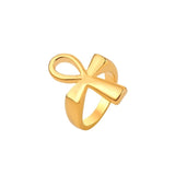 Bague unie dorée, argentée ou noire croix ankh égyptienne - BIJOUX - THE FASHION PARADOX