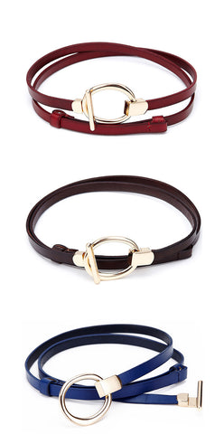 Ceinture végane en simili-cuir double tour avec anneau - Accessoires - THE FASHION PARADOX