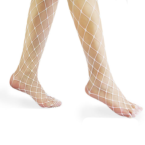 Collants en résilles larges blanches taille haute - Leggings et collants - THE FASHION PARADOX