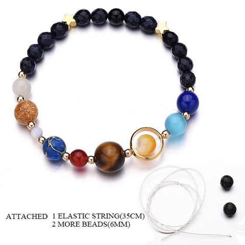 Bracelet de perles système solaire et pierres volcaniques - BIJOUX - THE FASHION PARADOX