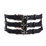 Ceinture serre-taille simili cuir noir, boucles et sangles - Ceinture et harnais - THE FASHION PARADOX