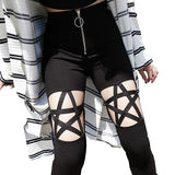 Leggings, pantalon skinny grunge ouvert avec pentagrammes - Leggings et collants - THE FASHION PARADOX