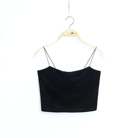 Crop top rétro 90's en velours - Top - THE FASHION PARADOX