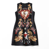 Robe trapèze courte brodée avec motifs et sequins - Robes - THE FASHION PARADOX
