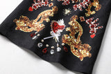 Robe trapèze courte brodée avec motifs et sequins - Robes - THE FASHION PARADOX