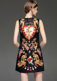 Robe trapèze courte brodée avec motifs et sequins - Robes - THE FASHION PARADOX