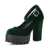 Chaussures à talons en velours bordeaux, noir ou vert - Chaussures - THE FASHION PARADOX