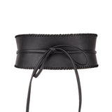 Ceinture serre-taille en simili-cuir avec lacet noué - Ceinture et harnais - THE FASHION PARADOX