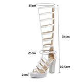 Sandales à talon montantes style spartiates noires ou blanches - Chaussures - THE FASHION PARADOX