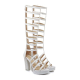 Sandales à talon montantes style spartiates noires ou blanches - Chaussures - THE FASHION PARADOX