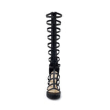 Sandales à talon montantes style spartiates noires ou blanches - Chaussures - THE FASHION PARADOX