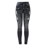 Jeans slim griffé grunge anthracite - Pantalons - THE FASHION PARADOX