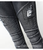 Jeans slim griffé grunge anthracite - Pantalons - THE FASHION PARADOX