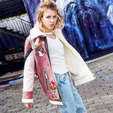 Veste mi saison rose et beige pastel goth aesthetic vintage - Vestes et manteaux - THE FASHION PARADOX