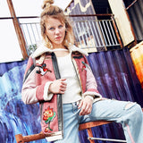 Veste mi saison rose et beige pastel goth aesthetic vintage - Vestes et manteaux - THE FASHION PARADOX