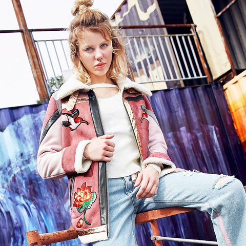 Veste mi saison rose et beige pastel goth aesthetic vintage - Vestes et manteaux - THE FASHION PARADOX