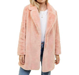 Manteau veste en fausse fourrure rose pastel ou noire-Vestes et manteaux-THE FASHION PARADOX