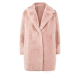 Manteau veste en fausse fourrure rose pastel ou noire-Vestes et manteaux-THE FASHION PARADOX