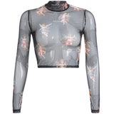 Sous-pull grunge en résille noire anges gardiens - Top - THE FASHION PARADOX