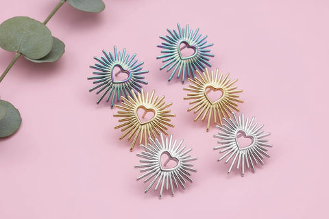 Boucles d'oreille clou Coeur Radiant minimaliste acier inoxydable-BIJOUX-THE FASHION PARADOX