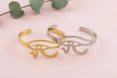 Bracelet égyptien Œil d’Horus Acier inoxydable doré ou argenté-BIJOUX-THE FASHION PARADOX