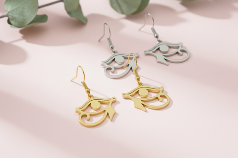 Boucles d'oreille Oeil d'Horus Oeil Oudjat egyptien acier inoxydable-boucles d'oreille-THE FASHION PARADOX