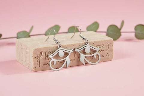 Boucles d'oreille Oeil d'Horus Oeil Oudjat egyptien acier inoxydable-boucles d'oreille-THE FASHION PARADOX
