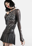 Top en résille noire transparent skeleton squelette-Top-THE FASHION PARADOX