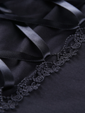 Crop top t-shirt noir en velours gothique bustier-Top-THE FASHION PARADOX