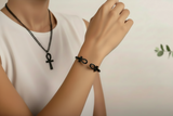 Bracelet Ankh en acier inoxydable, bijou symbolique minimal et contemporai