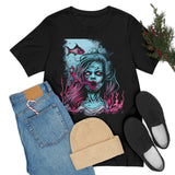 T-shirt noir unisexe sirène zombie grunge imprimé-T-Shirts-THE FASHION PARADOX