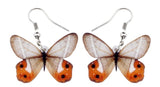 Boucles d'oreilles papillons oranges et blancs aesthetic soft girl-THE FASHION PARADOX