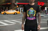 T-shirt noir look rock unisexe imprimé clown zombie-T-Shirts-THE FASHION PARADOX